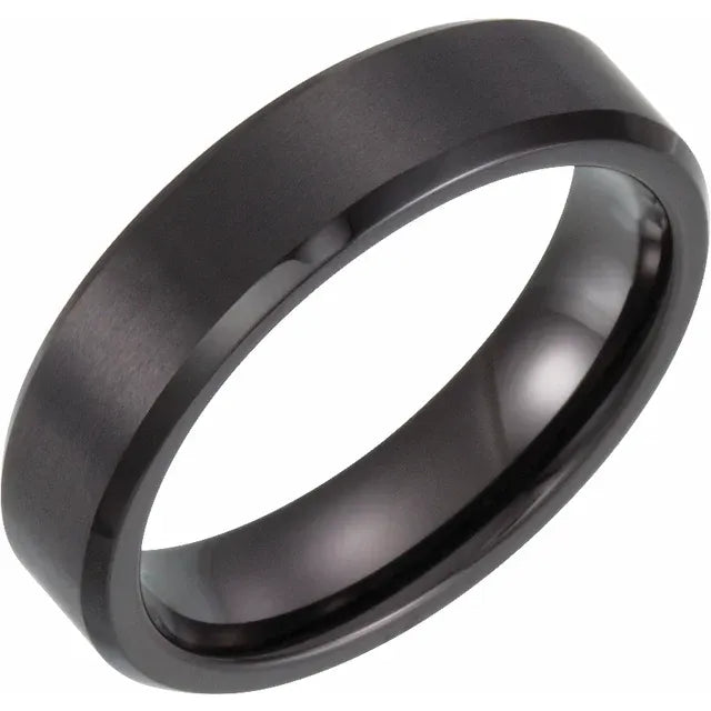 Black Tungsten 6 mm Wedding Band