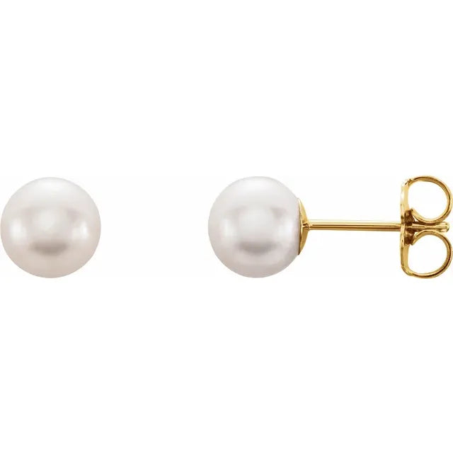 Freshwater Cultured White Pearl Earrings