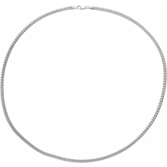 Sterling Silver 3.5 mm Cuban Link Curb Chain