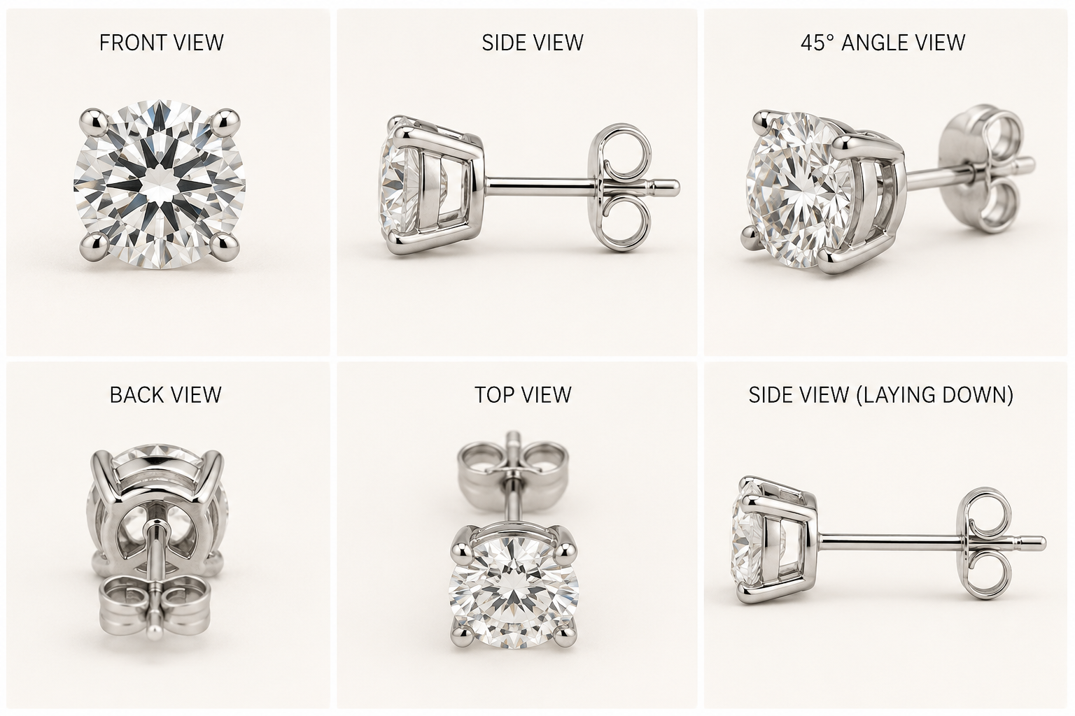14K White Gold Diamond Stud Earrings – 1.00 CTW