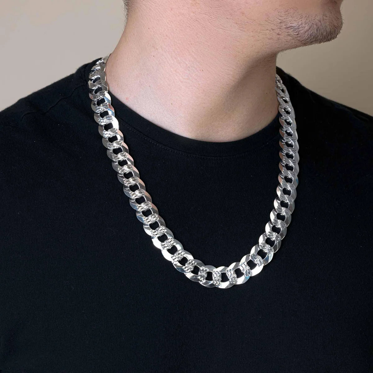 925 Sterling Silver Diamond Cut Curb Chain 2.8mm