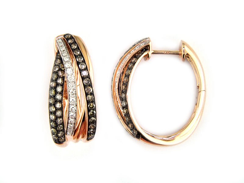 EFFY 14K ROSE GOLD DIAMOND,ESPRESSO DIAMOND EARRINGS - DIAMOND FACTORY