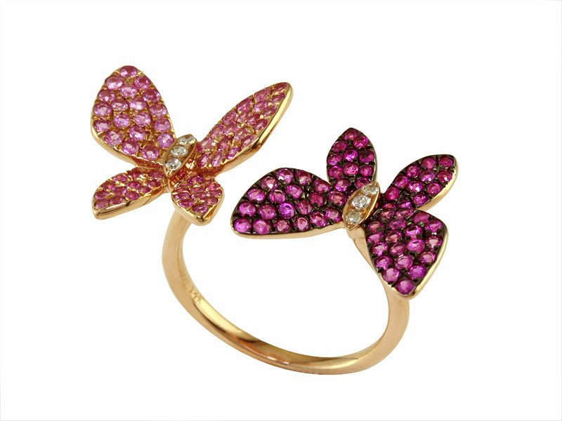 EFFY 14K ROSE GOLD DIAMOND,PINK SAPPHIRE RING - DIAMOND FACTORY