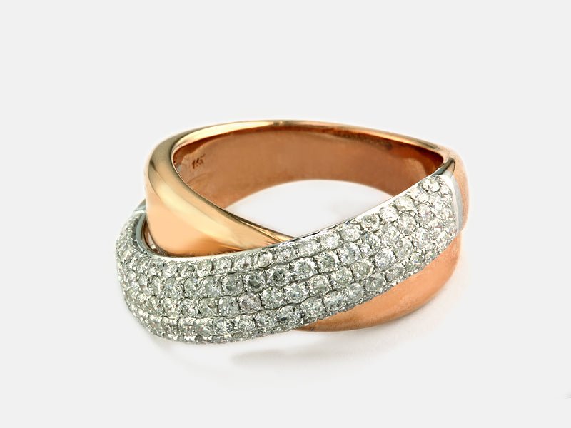 EFFY 14K WHITE and YELLOW GOLD DIAMOND RING - DIAMOND FACTORY