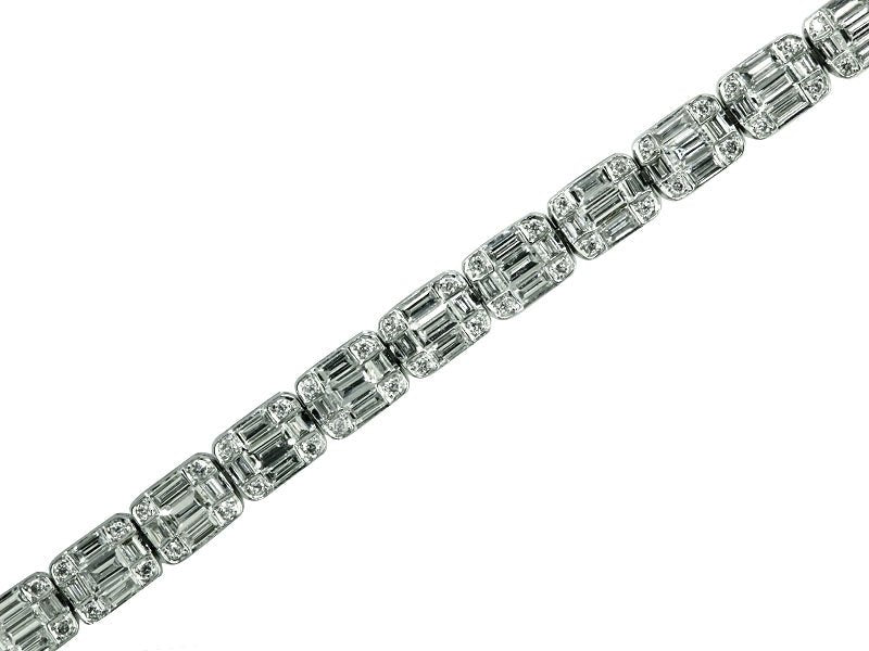 EFFY 14K WHITE GOLD DIAMOND BRACELET - DIAMOND FACTORY