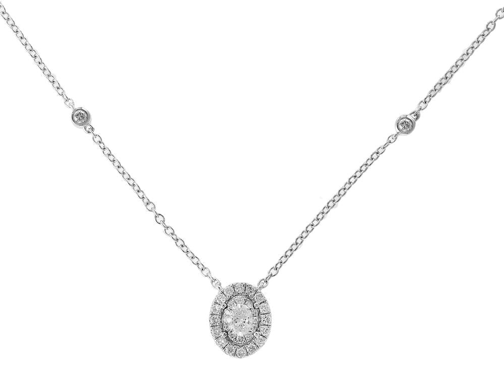 EFFY 14K WHITE GOLD DIAMOND NECKLACE - DIAMOND FACTORY
