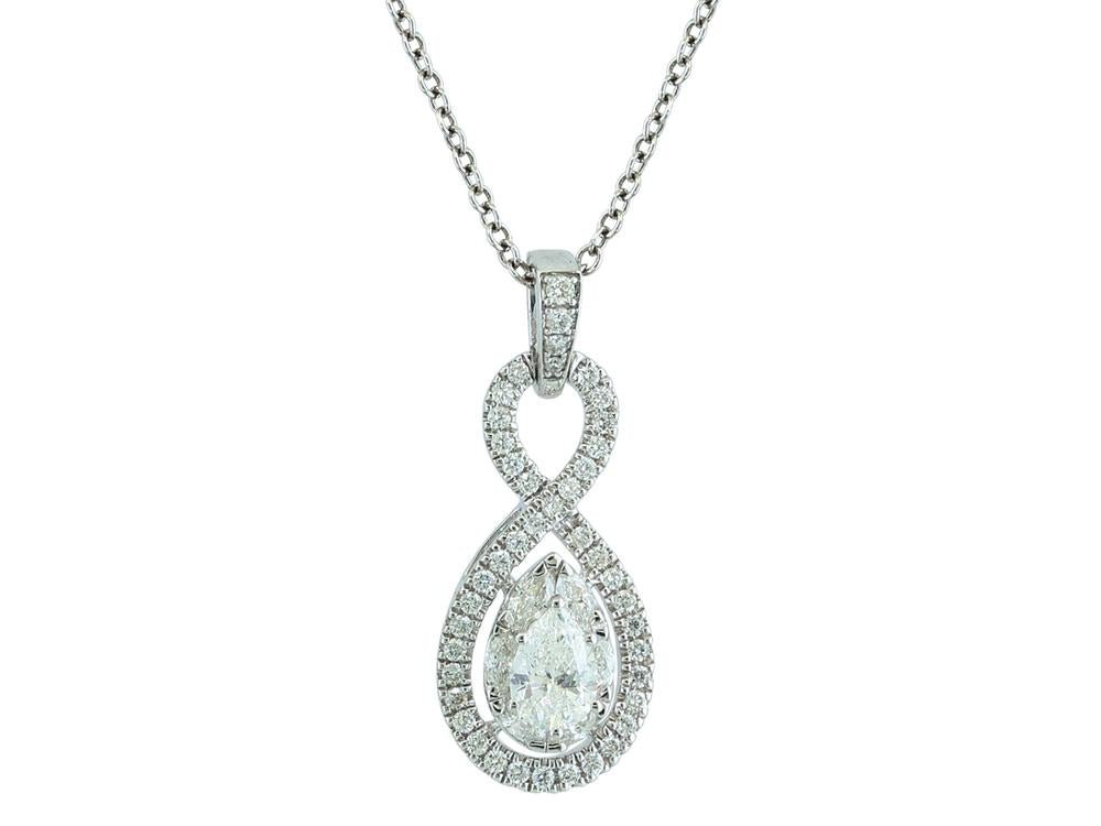 EFFY 14K WHITE GOLD DIAMOND PENDANT - DIAMOND FACTORY