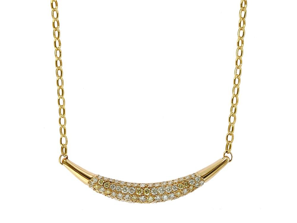 EFFY 14K YELLOW GOLD DIAMOND,NATURAL YELLOW DIAMOND NECKLACE - DIAMOND FACTORY