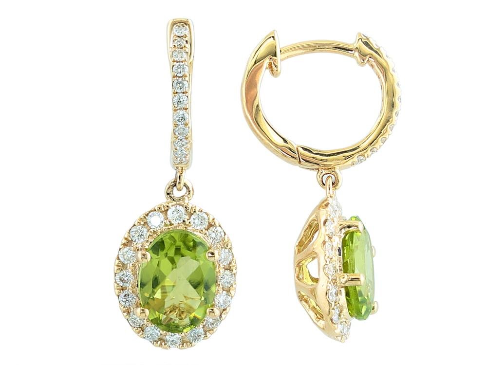 EFFY 14K YELLOW GOLD DIAMOND,PERIDOT EARRINGS - DIAMOND FACTORY