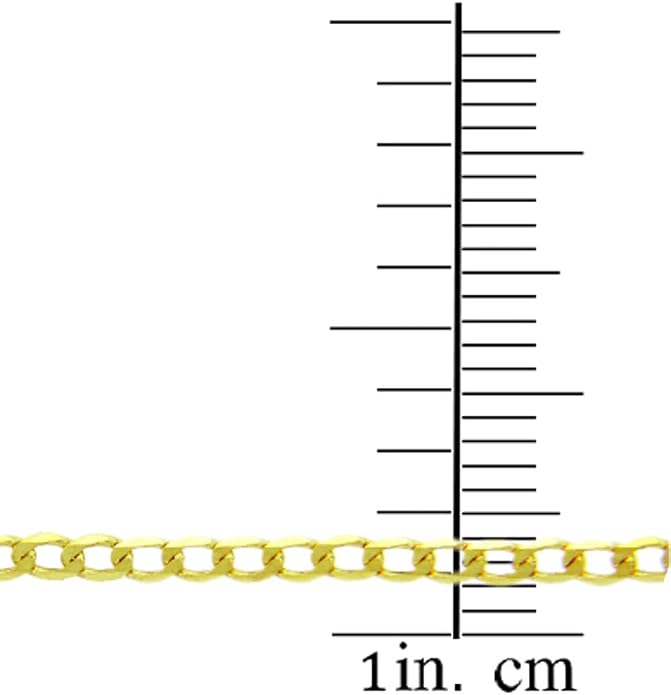 Solid 14K Yellow Gold Cuban Chain Necklace – 20 INCHES LONG - DIAMOND FACTORY
