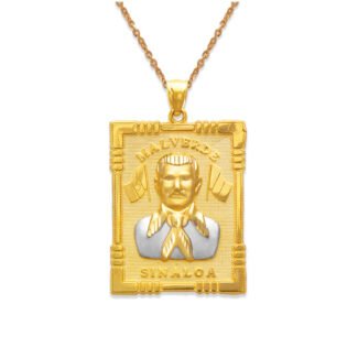 14k Gold 2 Tone Malverde Pendant (pendant only)