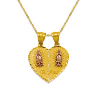 14k10k Gold 2 Tone Virgin Mary Heart Pendant (pendant only)
