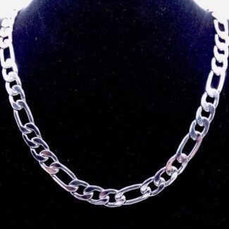 SILVER PLATED SOLID FIGARO BRASS CLASSIC CHAIN